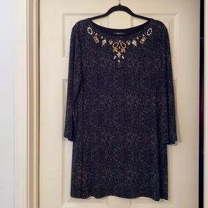 Style & Co jeweled neckline long tunic stretchy and silky soft